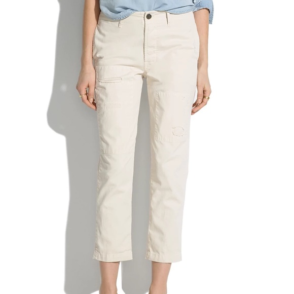 Madewell Pants - Madewell Cropped Rivington Trousers: Rip and Repair Edition